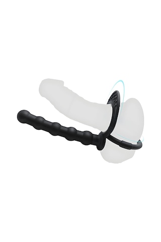 Pembe Tilki Dildolu Penis Testis Halkası Siyah