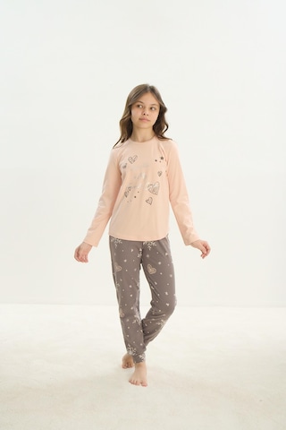 Sevim Kız Çocuk Garson Uzun Kol Açık Somon Pijama Takım C8t2n7o8 001