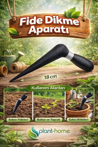 Uzun Fide Dikme Aparatı 18 Cm Ergonomik, Dayanıklı Bahçe Ve Tarım Aleti