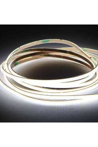 Cob Led Şerit 5metre 12v 480led/m 6500k Soğuk Beyaz 10w 8mm Ip20 Aydınlatma Işık Hortum Kendinden Yapışkanlı Soğuk Beyaz