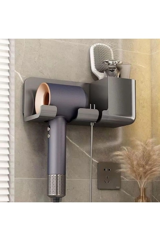 Busstier Saç Kurutma Makinesi Tutucu Banyo Organizeri: Duvara Bej
