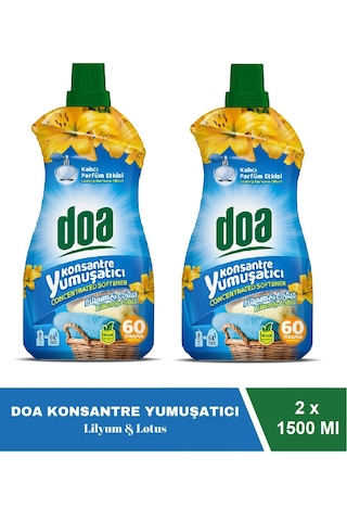 Doa Konsantre Çamaşır Yumuşatıcı Lilyum Lotus 1500 Ml X 2 Adet 2'li Set