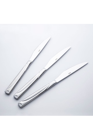 Nehir 12 Adet Fiesta Saten Yemek Bıçak 304 Kalite 10 mm Gümüş