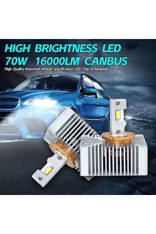 D55 Led Far Ampulü D5s/r 70w 16000lm 6000k Beyaz Canbus 12v / Laam928-tk