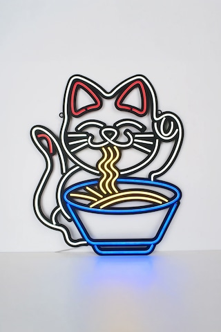 Şanslı Kedi Ramen Neon