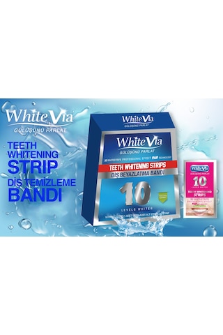 WhiteVia Pap Technology Diş Beyazlatma Bandı Şeffaf Peroksitsiz Diş Beyazlatıcı Bant 10 Paket 20 Strip