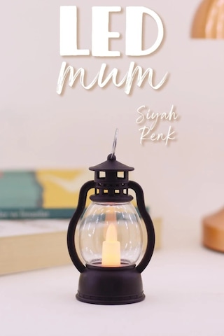 Led Mum Mini Kamp Tipi 1 Adet Pil Dahil Dumansız Alev Ledli Dekor Işığı Siyah Pt430 Siyah