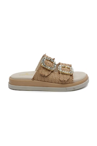 Greyder 59240 Caramel Hakiki Deri Kadın Terlik-957 Caramel Karamel