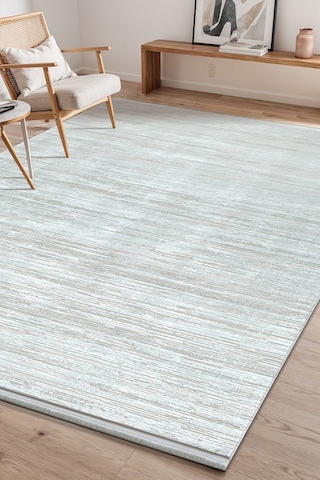 Bambum Soft 1002 Gri Düz Desen Modern Bambu Saten Kaymaz Taban Yıkanabilir Salon Mutfak Halısı Gri - Beyaz
