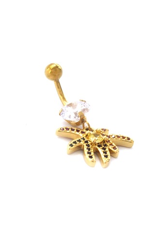 Ferizz Altın Kaplama Zirkon Taşlı Palmiye Piercing Prc-121 Altın
