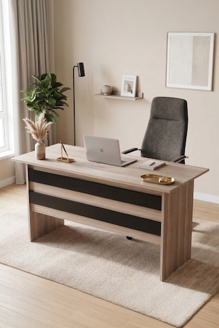Yurudesign Vario A Ofis Çalışma Masası Meşe-Siyah