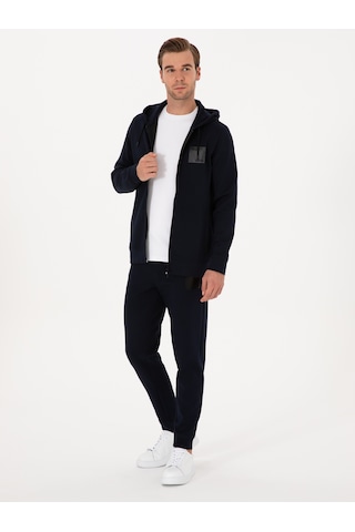 Cacharel Lacivert Slim Fit Pamuk Karışımlı Paçası Lastikli Eşofman Altı