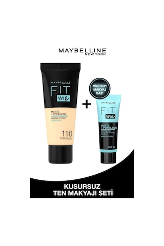 Fit Me Matte+poreless Fondöten 110 Porcelain & Matlaştırcı Mini Makyaj Bazı Avantajlı Set pktprls110mkyjst-8967 Diğer
