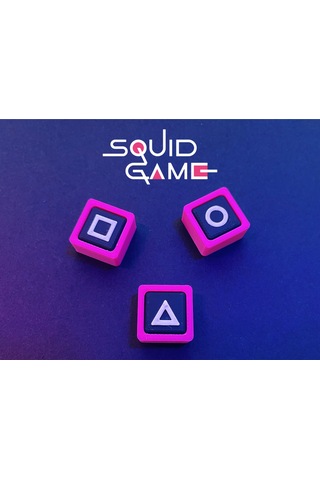 3 Parça Squid Game Geometrik Şekilli Dizi Karakteri Maske Temalı 3 Parça Mekanik Klavye Seti