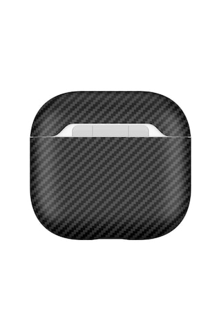 Apple Uyumlu AirPods 4. Nesil İle Kılıf 600d Karbon Fiber Yapılı Kulaklık Kılıfı 43 Siyah