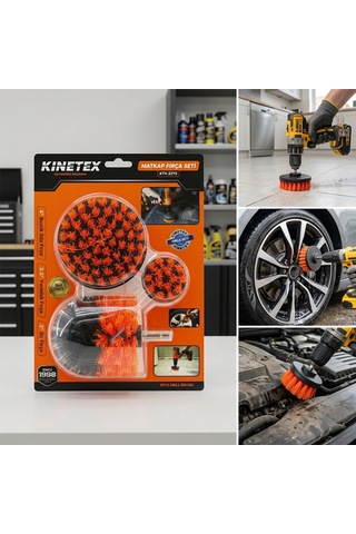 3pcs Set Matkap Fırçası 1/4 Inc - 6.3mm Büyük Düz 4 Inc Yuvarlak 3.5 Inc Uç Fırça 2 Inc Ktx-3375 5250