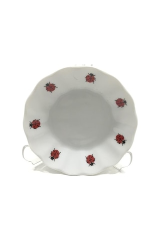 Porland Porselen 6'lı 127912 Uğur Böceği Çay Tabağı Beyaz