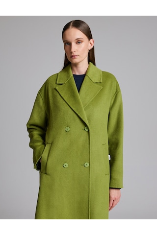 Pierre Cardin Yeşil Yün Karışımlı Kaşe Kaban 50329239-vr016