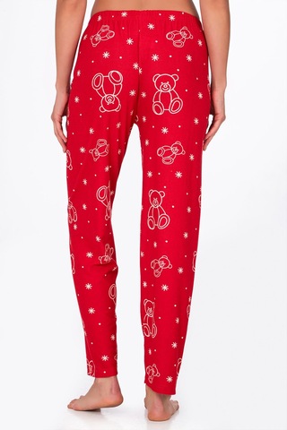 Kompedan Kadın Süet Kırmızı Ayıcık Desenli Pijama Tek Alt Desen 17