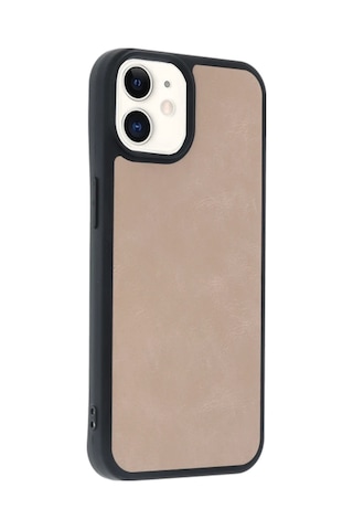 Apple Apple iPhone Uyumlu 11 Kılıf Aras Deri Kapak - Pudra