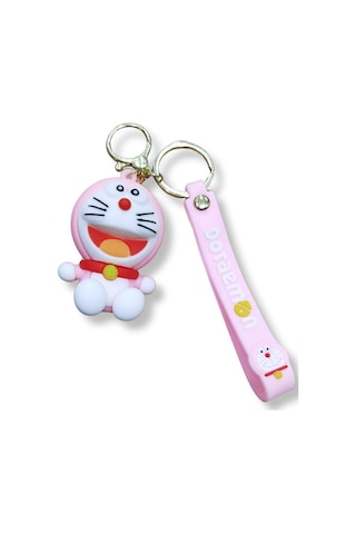 Doraemon Pink Edition Premium 3d Figürlü Bilek Kayışlı Anahtarlık - 1 Adet