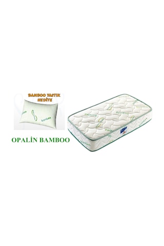 Uzunbebe 100X200 Opalin Bamboo Lüx Ortopedik Yaylı Yatak (Yastık Hediyeli)