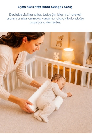 Babyjem Bebek Güvenli Uyku Yan Yatış Yastığı Beyaz