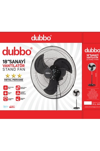 Dubbo 18.ınç.80 Watt 3 Kanatlı Sanayi Tip Vantilatör