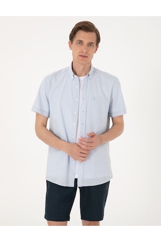 Pierre Cardin Erkek Buz Mavisi Gömlek Kısa Kollu 50302730-vr095 Buz Mavisi