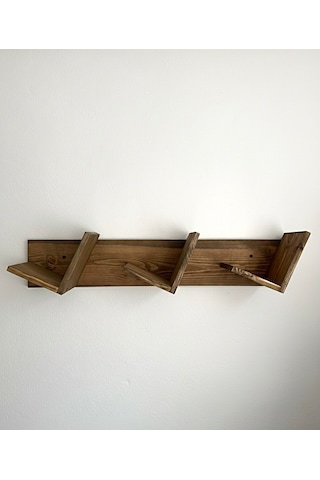 Doğal Ahşap Kitaplık, Dekoratif Tasarım Ahşap Vintage Kitaplık Koyu Meşe