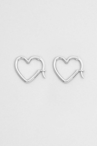 Romantik Kalp 18 Ayar Beyaz Altın Kaplama Gümüş Küpe Beyaz