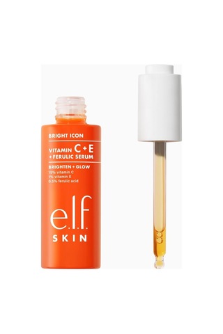 E.l.f. E.l.f Bright Icon Vitamin C + E + Ferulik Asit Serum 30ml, Parlaklık Veren Yüz Serumu Nemlendirici Kremler