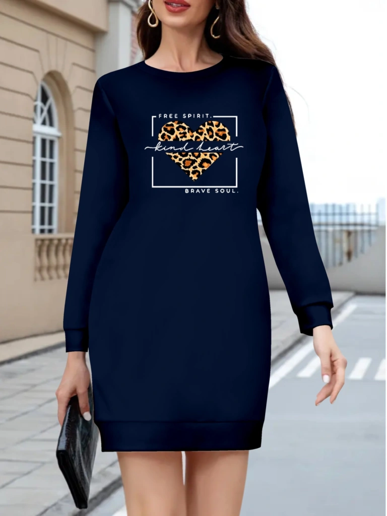 Balmior Kadın Uzun Kollu Bisiklet Yaka Desenli Viskon Iki Iplik Bluz Lacivert
