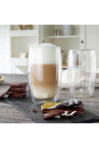 Lexroo Sorrento Çift Camlı 2'li Latte Macchiato Bardak Seti, 350 Ml Çok Renkli