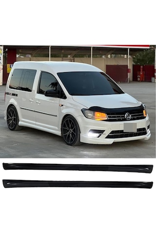 Vw Caddy R Yan Marşpiyel Seti Plastik 2 Adet Mat Siyah 2010-2020 Karlık+ek+bodykit