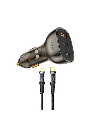 Linktech C507 80w 2xpd 30+20w Type-c To Lightning Usb Araç İçi Şarj Aleti -