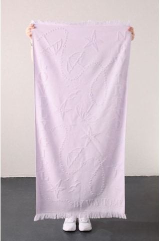 Favora Trend %100 Pamuk Kabartmalı Plaj Havlusu - Lila