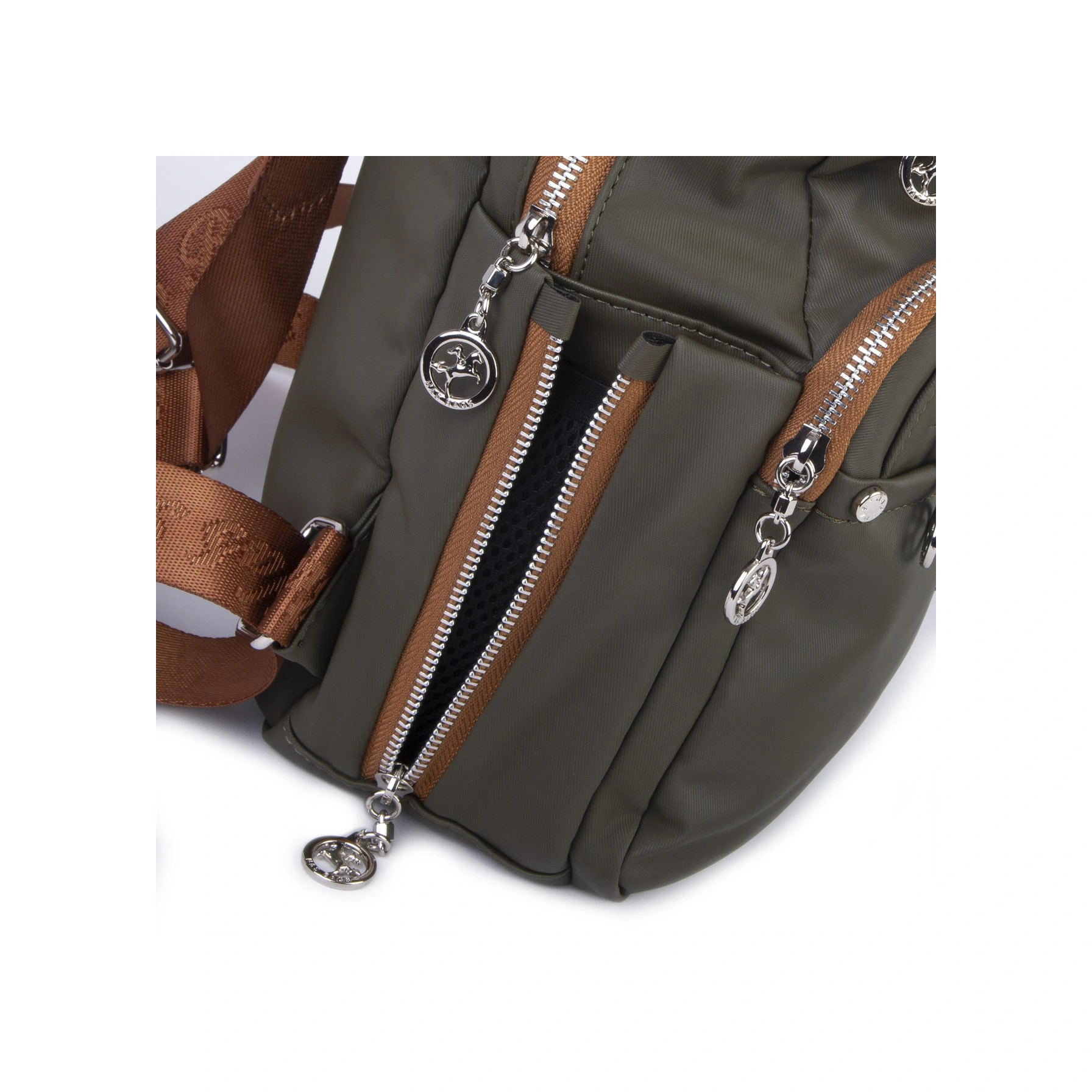 Nas Bag Kadın Çok Gözlü Sırt Çantası Yeşil Taba Buzzy Yeşil