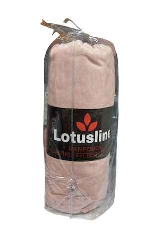 Lotusline Ranforce Fitted Battal Çift Kişilik Çarşaf Seti-pudra Pudra