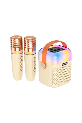 Mufunye Kablosuz Mikrofonlu Karaoke Makinesi Bt Mikrofon Ve Hoparlör Rgb Işık Efektli Ktv Seti 3d Surround S G