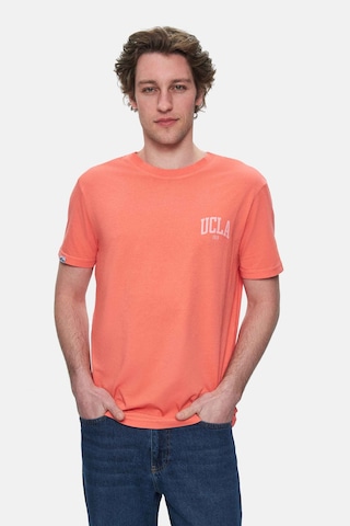 Tatum Sıcak Pembe Bisiklet Yaka Baskılı Standard Fit Erkek Tshirt Sıcak Pembe
