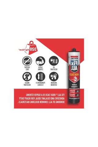 Yüksek Güçlü Montaj Yapıştırıcısı, 290 Ml Beyaz Renk, Çok Amaçlı Kullanım