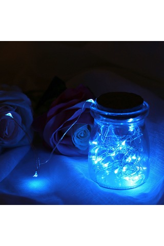 Kosona Usb Kumandalı Mavi Led Bakır Tel Işık Zinciri - 6 Metre, Düşük Gerilim, Su Geçirmez, Esnek Tasarım Pil Yok Mavi