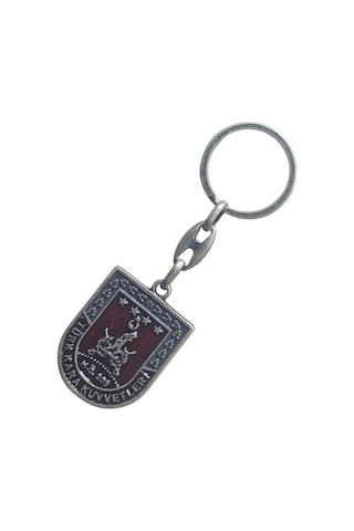 Kara Kuvvetleri Metal Anahtarlık - Eskitme Model Gri - Gümüş