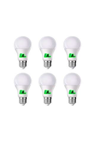 6 Adet 9w Led Ampul A 6500k Soğuk Beyaz Işık Lamba Aydınlatma Asa-12082 Enerji Tasarruflu Uzun Ömür
