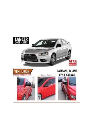 Mitsubishi Lancer 2008-2013 Uyumlu Batman Yarasa Ayna Kapağı Piano Black Abs Plastik