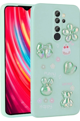 Kilifone - Redmi Note 8 Pro Uyumlu Kılıf Kabartma Figürlü Parlak Toys Silikon Kapak - Beyaz - T30176