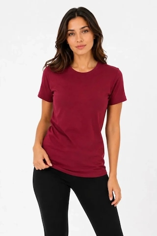 Valensdesign Basic Tişört Bisiklet Yaka Kısa Kol Günlük Yazlık Slim Fit T-shirt - Bordo