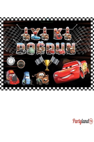 Şimşek Mcqueen Cars Temalı İyiki Doğdun 3d Banner Şimşek Mcqueen Cars Temalı İyiki Doğdun 3d Banner