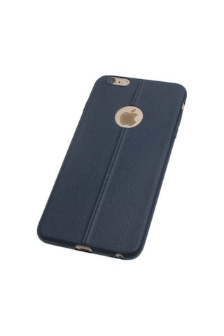 Apple Uyumlu iPhone 6s Plus/6 Plus İle Slim Silikon Deri Desenli Kılıf Lacivert